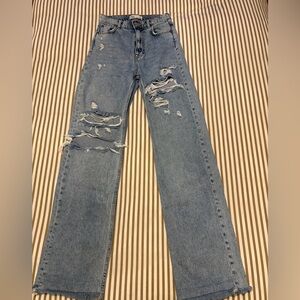 Zara Blue Distressed Women Jeans